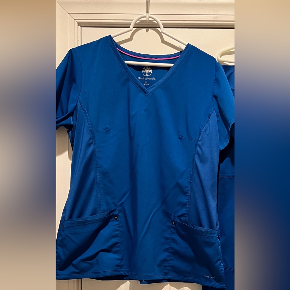 Healing Hands Royal Scrub Top